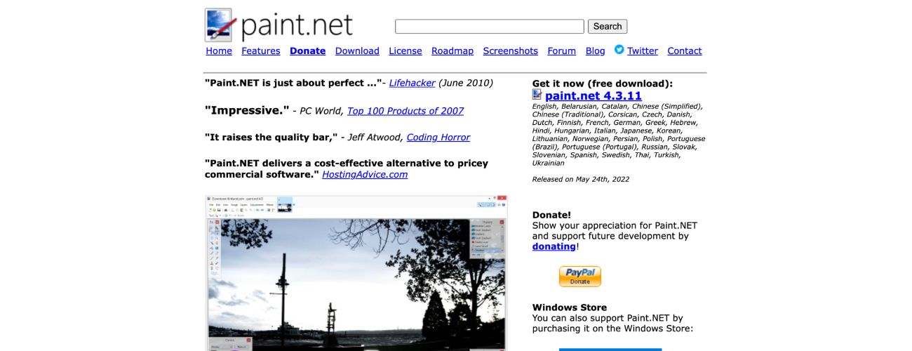 A Paint.NET-et eredetileg a Washington State University egyik hallgatója hozta létre a Microsoft Paint helyettesítésére